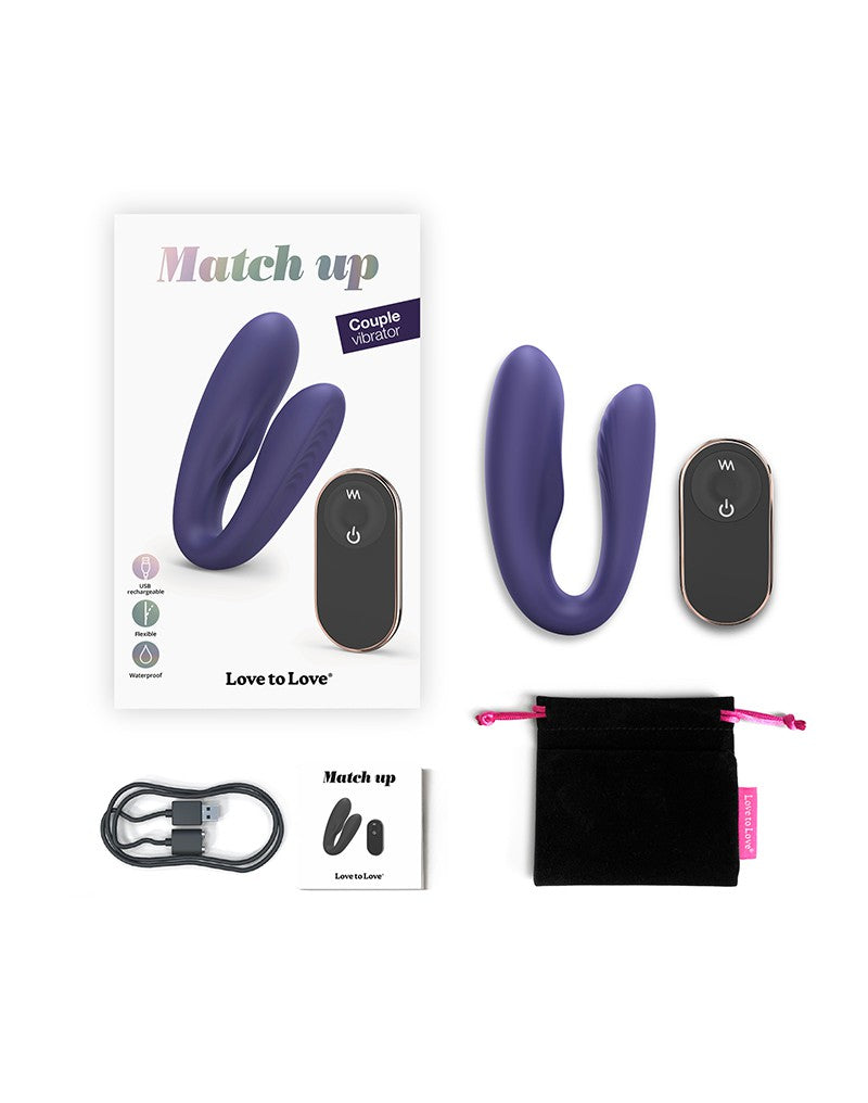 LOVE TO LOVE - MATCH UP - COUPLE VIBRATOR WITH REMOTE CONTROL - INDIGO