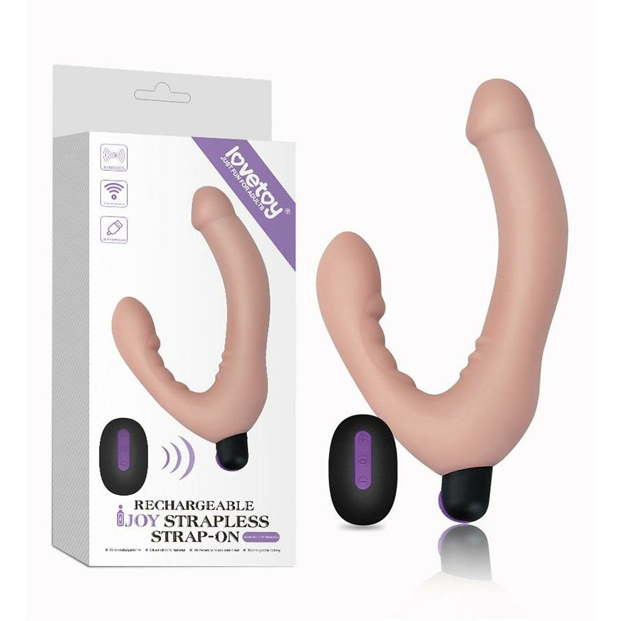 Love Toy - iJoy - Vibrating Double Dildo with Remote Control - Nude