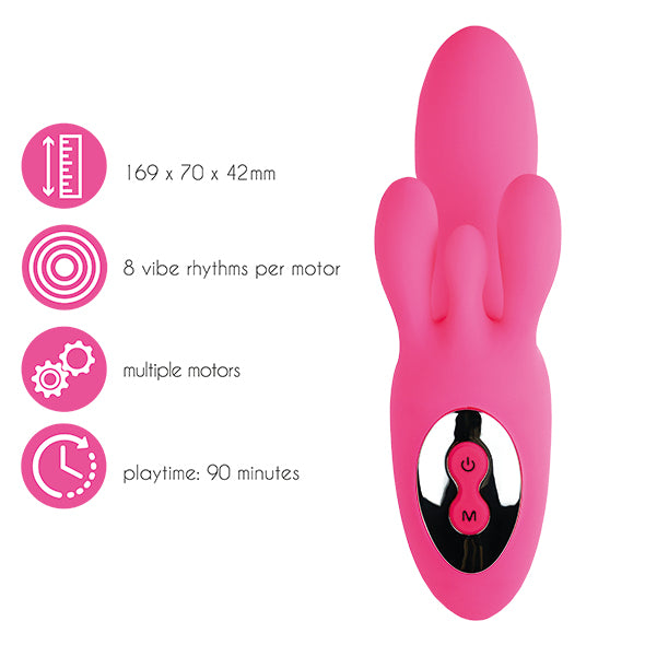 FeelzToys TriVibe G-Spot Vibrator Med Klitoris & Blygdläppsstimulation - Rosa