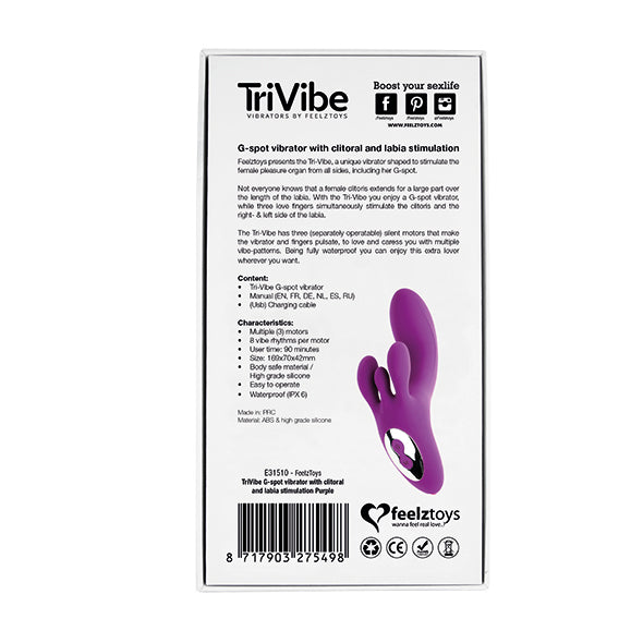 FeelzToys TriVibe G-Spot Vibrator Med Klitoris & Blygdläppsstimulation - Lila